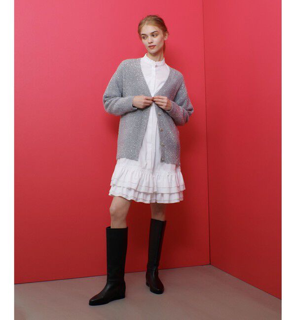 LOULOU WILLOUGHBY「【LOULOU WILLOUGHBY】フィルムフェザーミドルカーディガン」|カーディガン|