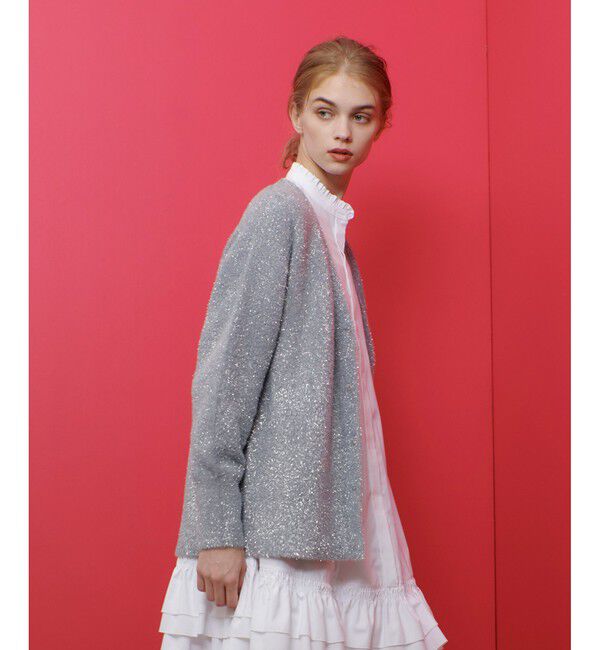 LOULOU WILLOUGHBY「【LOULOU WILLOUGHBY】フィルムフェザーミドルカーディガン」|カーディガン|