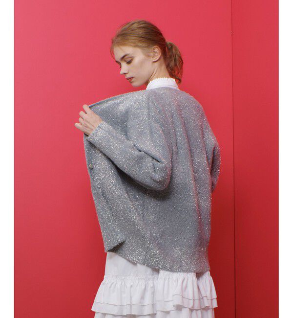 LOULOU WILLOUGHBY「【LOULOU WILLOUGHBY】フィルムフェザーミドルカーディガン」|カーディガン|