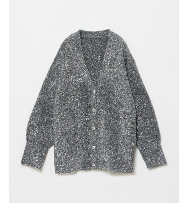 LOULOU WILLOUGHBY「【LOULOU WILLOUGHBY】フィルムフェザーミドルカーディガン」|カーディガン|ブラック