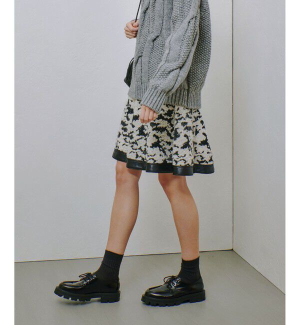 allureville「モノトーンパイルジャガードフレアミニスカート」|フレア|