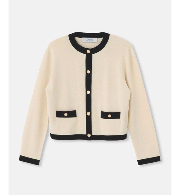 LOULOU WILLOUGHBY「◇【LOULOU WILLOUGHBY】バイカラーコンパクトカーディガン」|カーディガン|ベージュ系