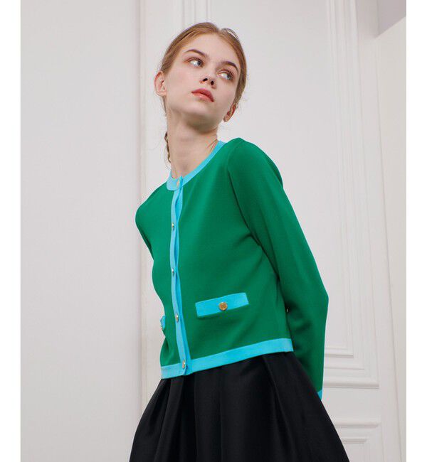 LOULOU WILLOUGHBY「◇【LOULOU WILLOUGHBY】バイカラーコンパクトカーディガン」|カーディガン|