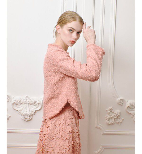 LOULOU WILLOUGHBY「【LOULOU WILLOUGHBY】ファンシーツイードクルージャケット」|ノーカラージャケット|