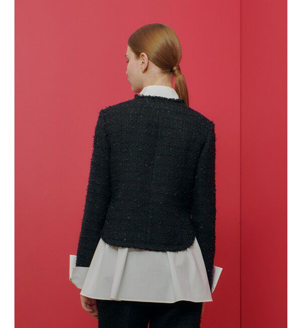 LOULOU WILLOUGHBY「【LOULOU WILLOUGHBY】ファンシーツイードクルージャケット」|ノーカラージャケット|