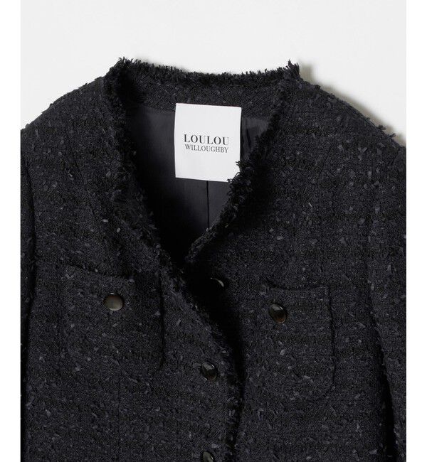 LOULOU WILLOUGHBY「【LOULOU WILLOUGHBY】ファンシーツイードクルージャケット」|ノーカラージャケット|