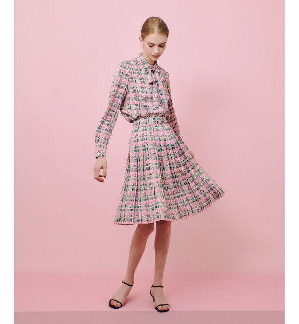 LOULOU WILLOUGHBY「【LOULOU WILLOUGHBY】チェックプリントボウタイブラウス」|シャツ・ブラウス|