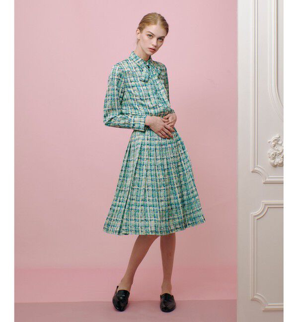 LOULOU WILLOUGHBY「【LOULOU WILLOUGHBY】チェックプリントボウタイブラウス」|シャツ・ブラウス|