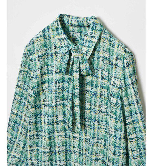 LOULOU WILLOUGHBY「【LOULOU WILLOUGHBY】チェックプリントボウタイブラウス」|シャツ・ブラウス|