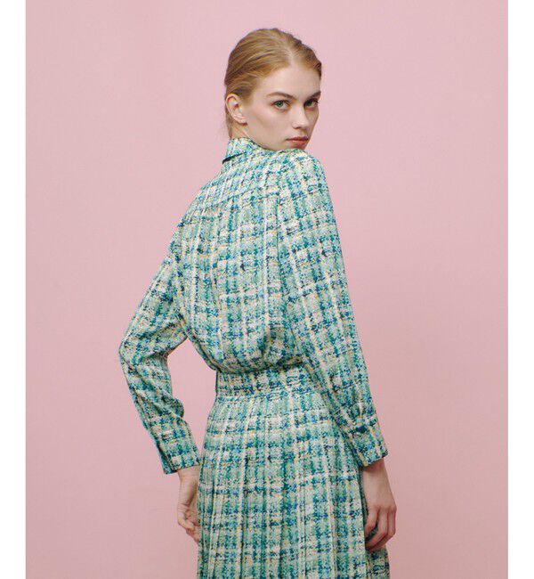 LOULOU WILLOUGHBY「【LOULOU WILLOUGHBY】チェックプリントボウタイブラウス」|シャツ・ブラウス|