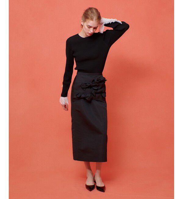 LOULOU WILLOUGHBY「【LOULOU WILLOUGHBY】ランダムリボンタフタスカート」|スカート|