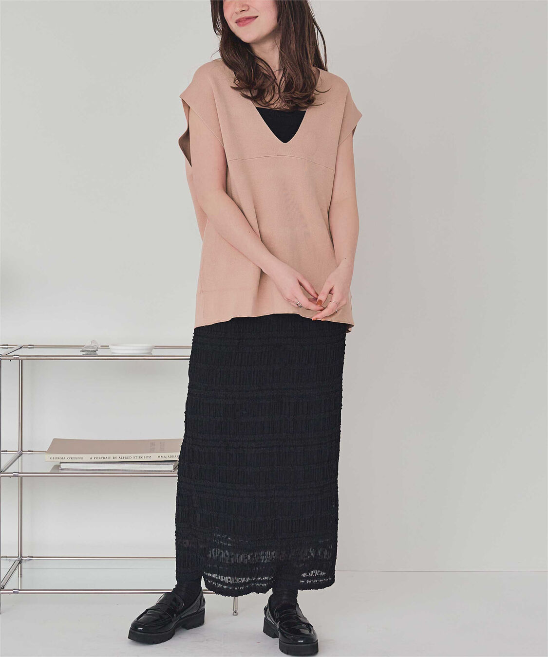 titivate「深Vネックニットベスト」|ニット・セーター|