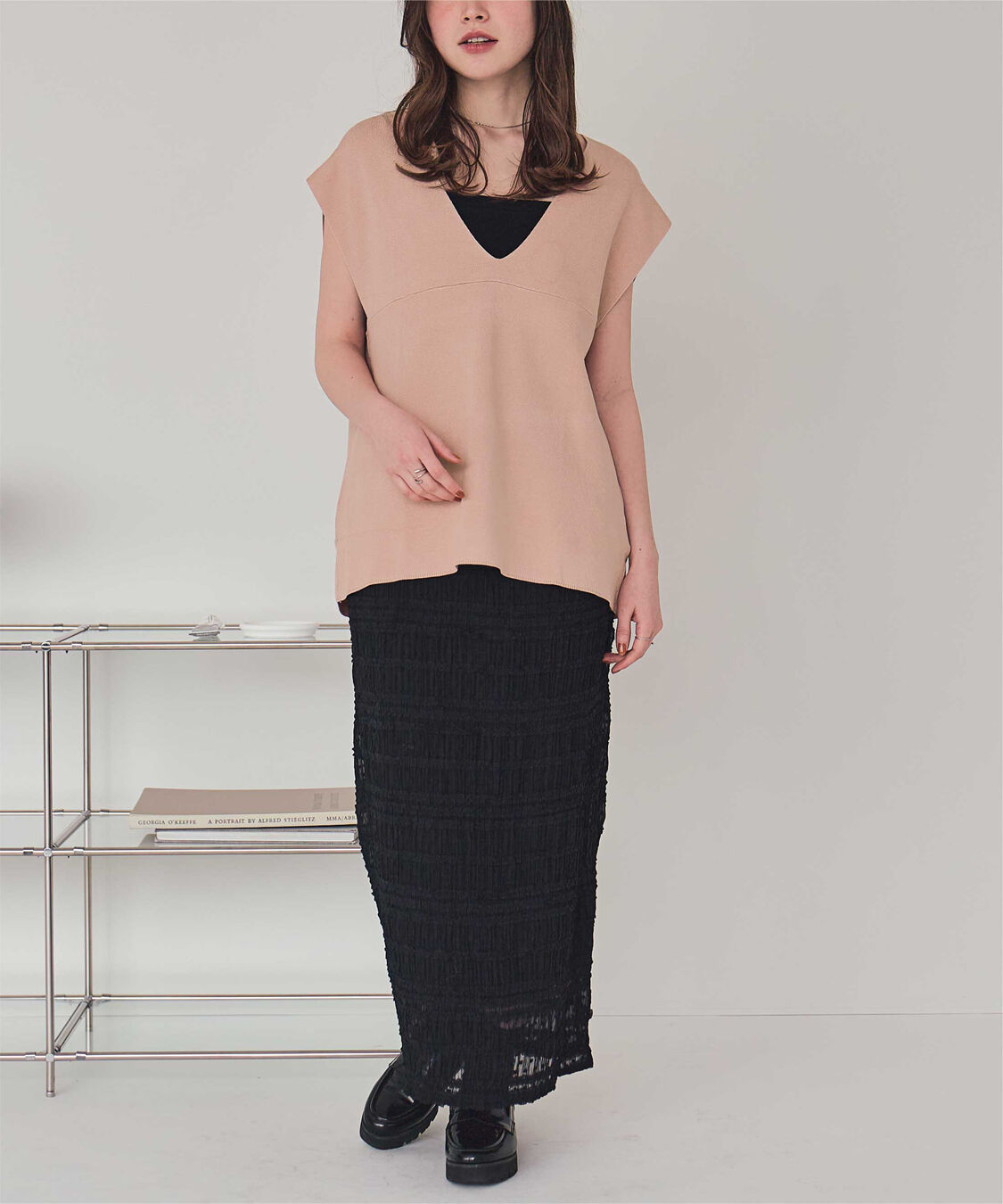 titivate「深Vネックニットベスト」|ニット・セーター|