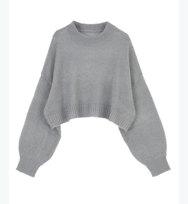 titivate「シアーショートプルオーバー」|ニット・セーター|グレー