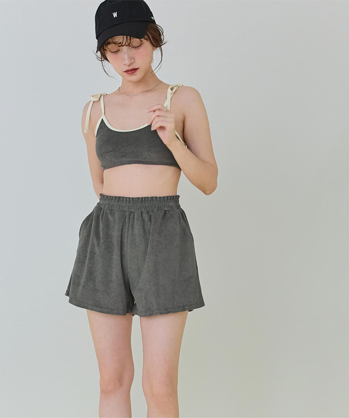 SEA DRESS「パイル素材ショートパンツ」|ショーツ|チャコール