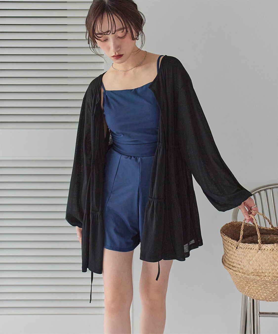 SEA DRESS「ティアードロングカーディガン/ラッシュガード」|コンビネゾン|