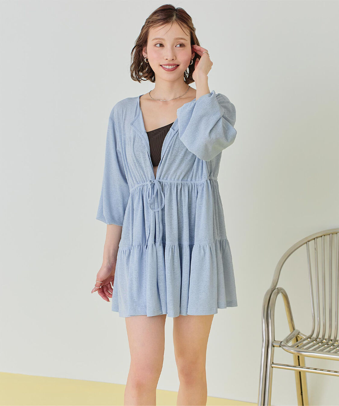 SEA DRESS「ティアードロングカーディガン/ラッシュガード」|コンビネゾン|