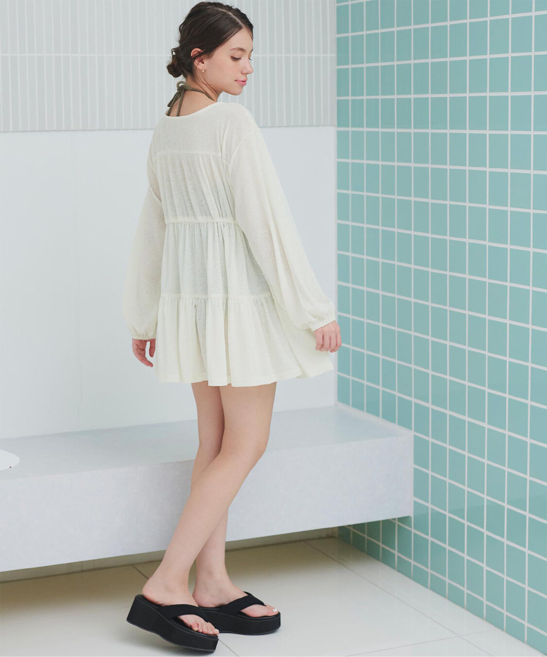 SEA DRESS「ティアードロングカーディガン/ラッシュガード」|コンビネゾン|