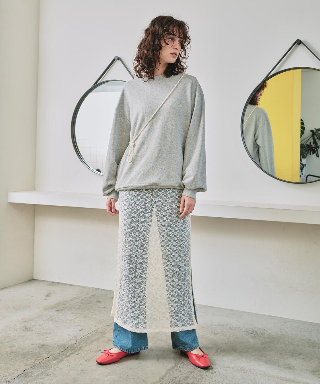 titivate「フラワーレースワンピース」|ワンピース|アイボリー