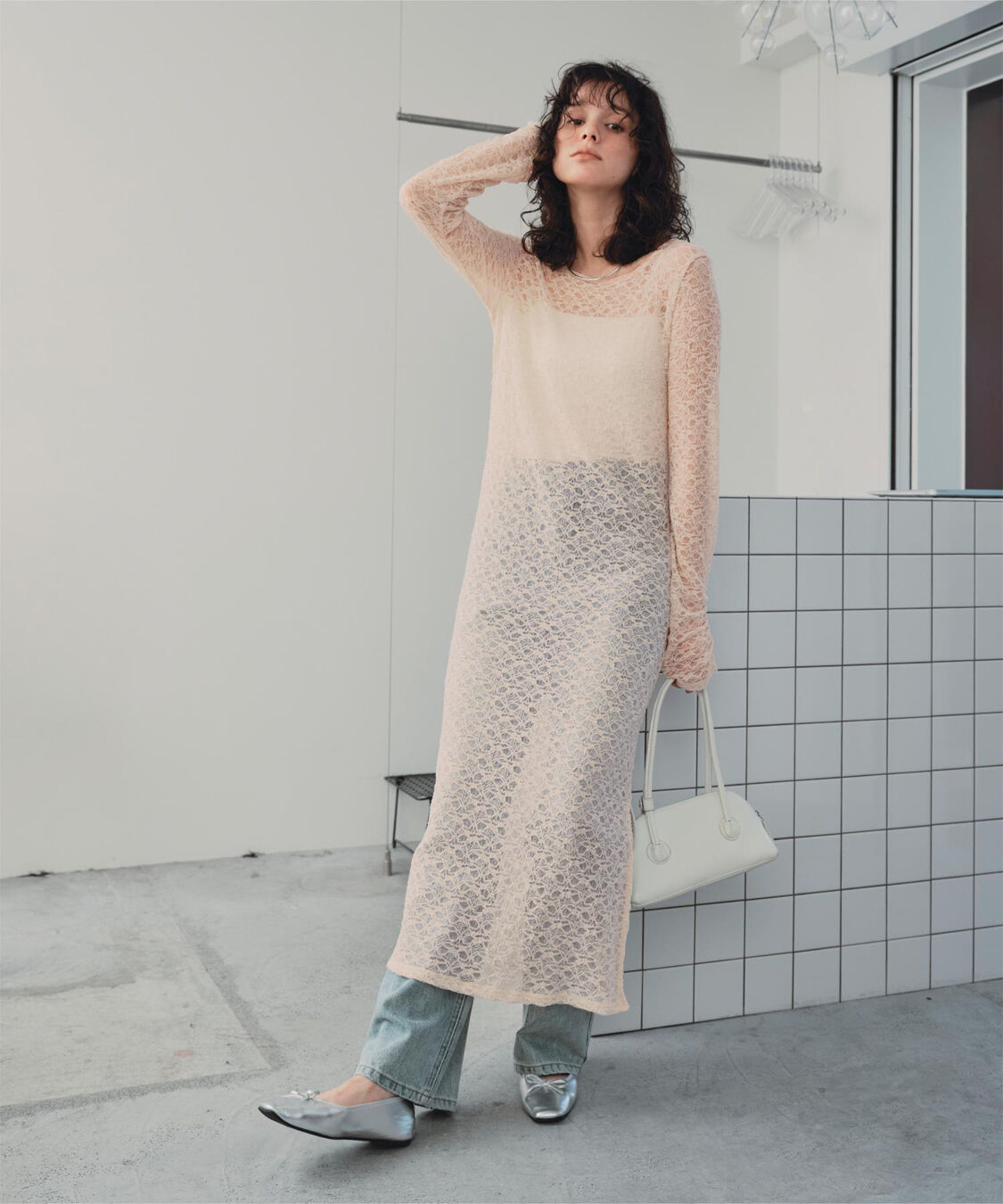 titivate「フラワーレースワンピース」|ワンピース|ライトピンク