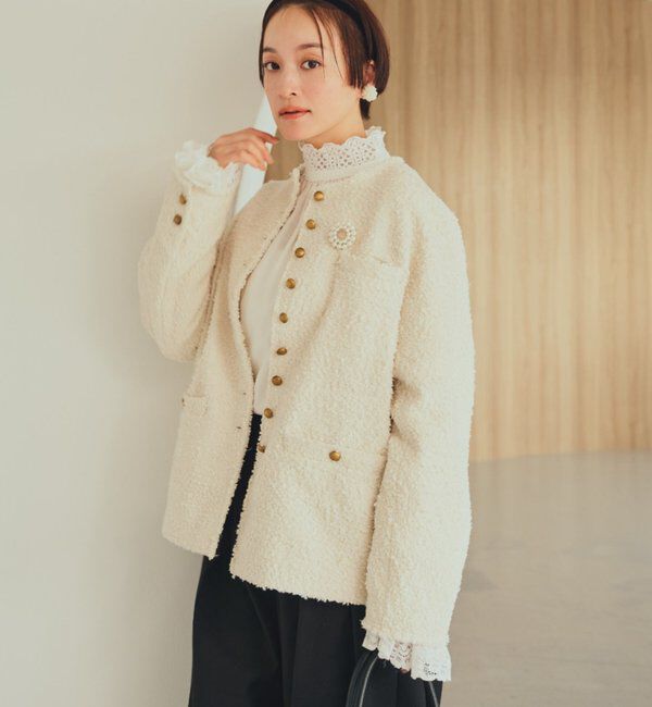  「アソートツィードノーカラージャケット」|ノーカラージャケット|