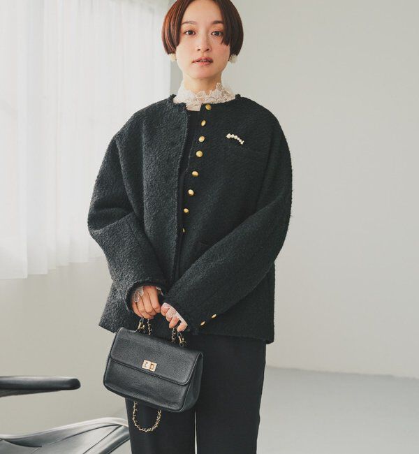  「アソートツィードノーカラージャケット」|ノーカラージャケット|