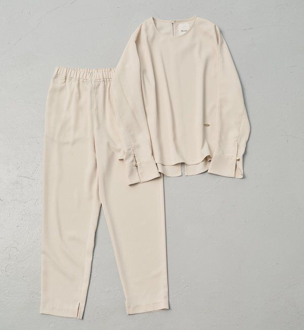  「【Du noir】ハンド風ステッチストレッチジョーゼットプルオーバー」|シャツ・ブラウス|