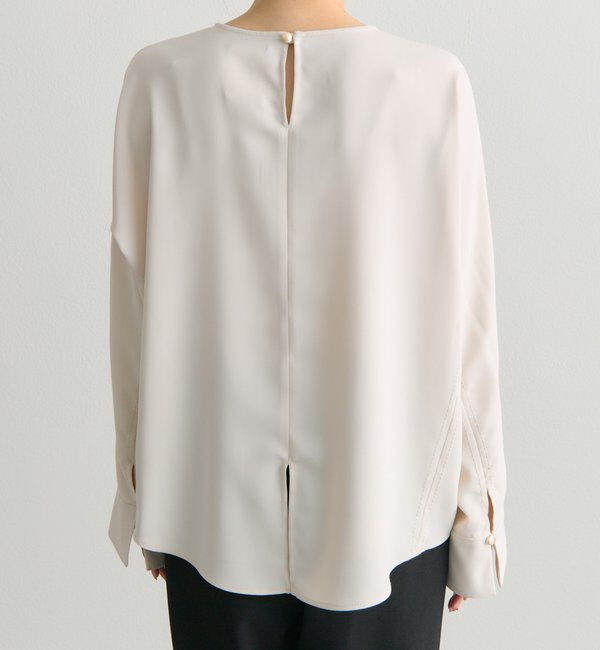  「【Du noir】ハンド風ステッチストレッチジョーゼットプルオーバー」|シャツ・ブラウス|