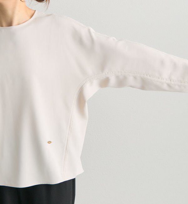  「【Du noir】ハンド風ステッチストレッチジョーゼットプルオーバー」|シャツ・ブラウス|