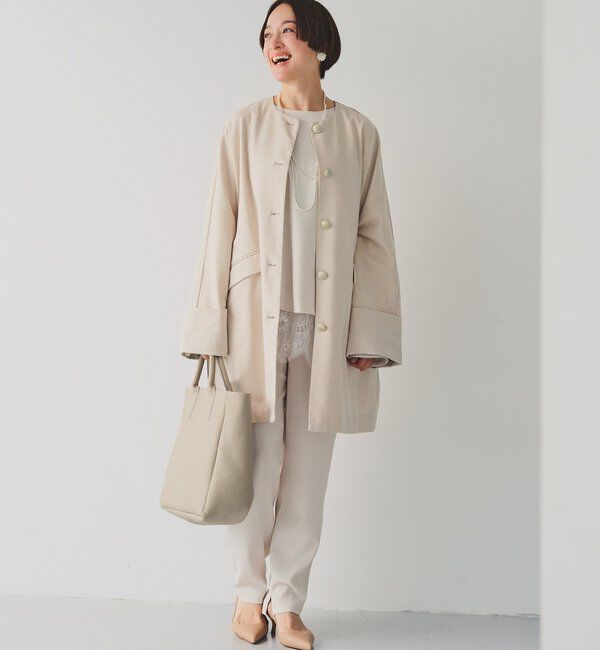  「【Du noir】ハンド風ステッチストレッチジョーゼットプルオーバー」|シャツ・ブラウス|