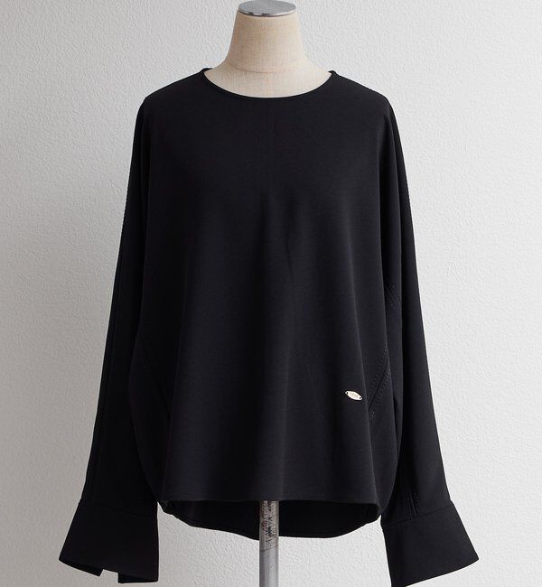  「【Du noir】ハンド風ステッチストレッチジョーゼットプルオーバー」|シャツ・ブラウス|