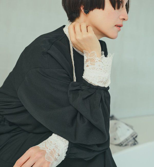  「ダブルストレッチレースカットソー」|Tシャツ・カットソー|アイボリー