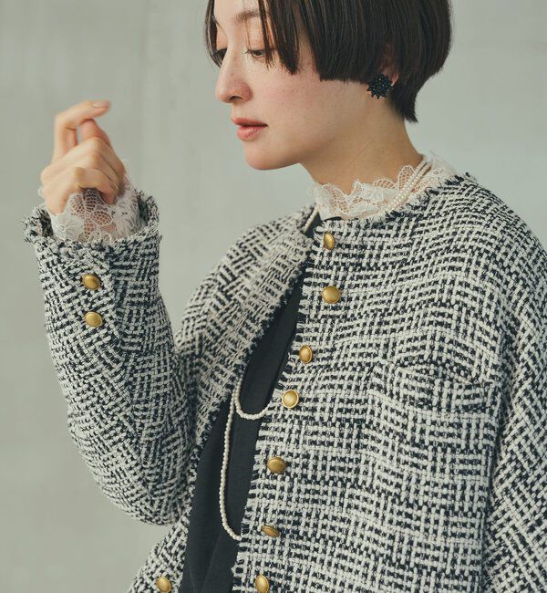  「ダブルストレッチレースカットソー」|Tシャツ・カットソー|