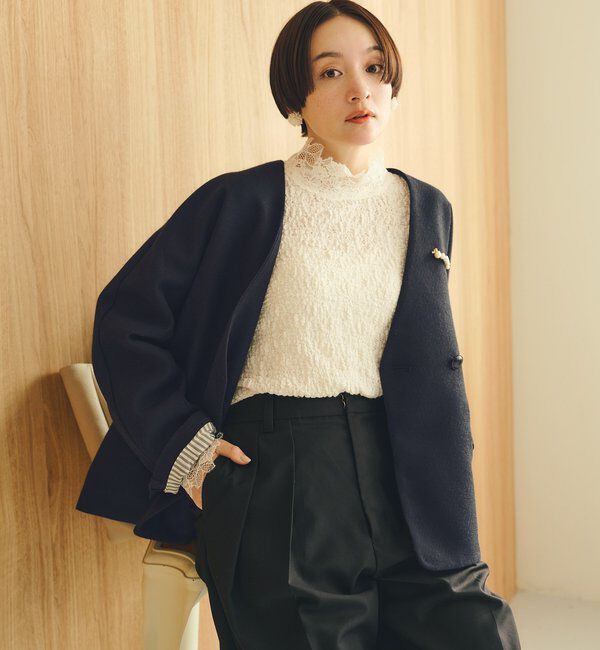  「ダブルストレッチレースカットソー」|Tシャツ・カットソー|