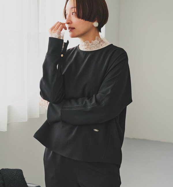  「ダブルストレッチレースカットソー」|Tシャツ・カットソー|