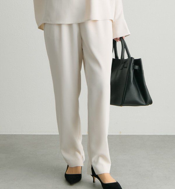  「【Du noir/セットアップ対応】ストレッチジョーゼットインスリットパンツ」|その他|