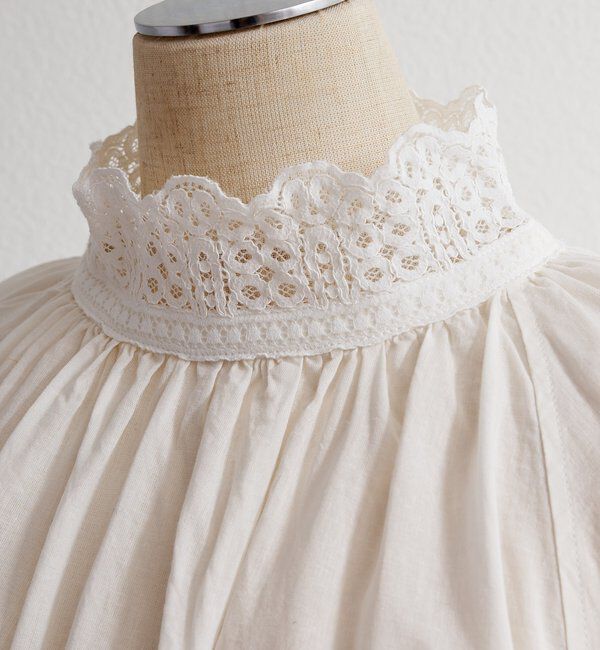  「襟袖レースプチハイネックブラウス」|シャツ・ブラウス|