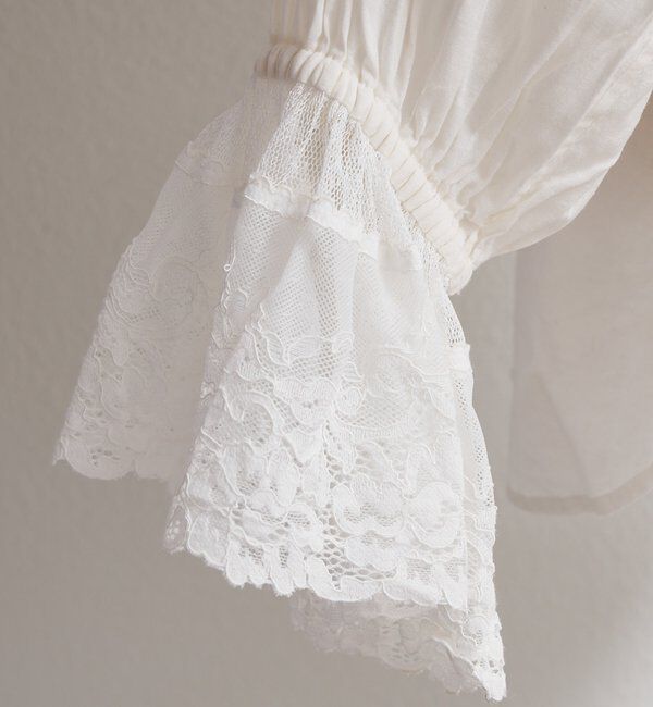  「襟袖レースプチハイネックブラウス」|シャツ・ブラウス|