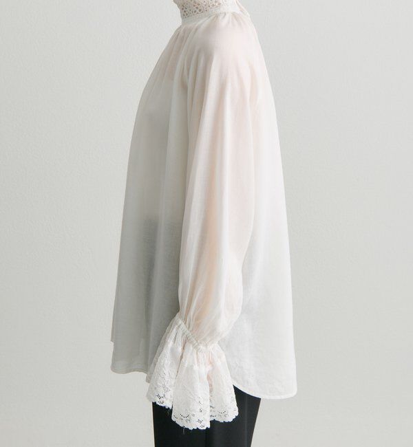  「襟袖レースプチハイネックブラウス」|シャツ・ブラウス|
