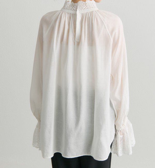  「襟袖レースプチハイネックブラウス」|シャツ・ブラウス|