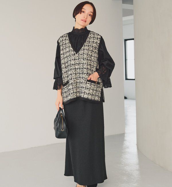  「襟袖レースプチハイネックブラウス」|シャツ・ブラウス|
