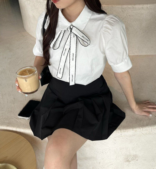  「ロゴボウタイブラウス」|シャツ・ブラウス|オフホワイト