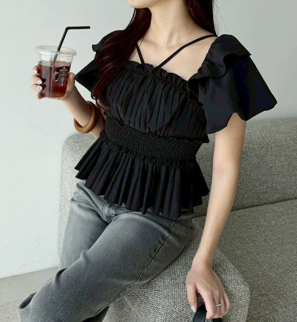  「プリーツシャーリングブラウス」|シャツ・ブラウス|