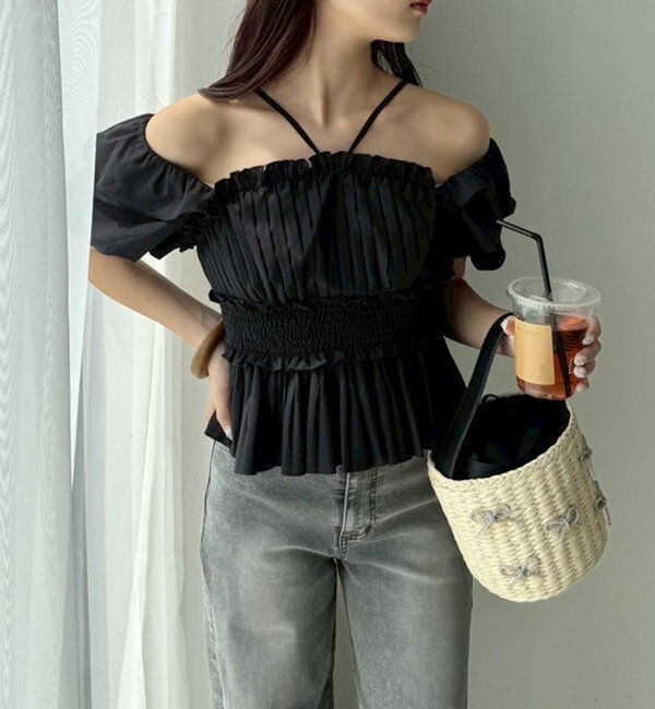  「プリーツシャーリングブラウス」|シャツ・ブラウス|