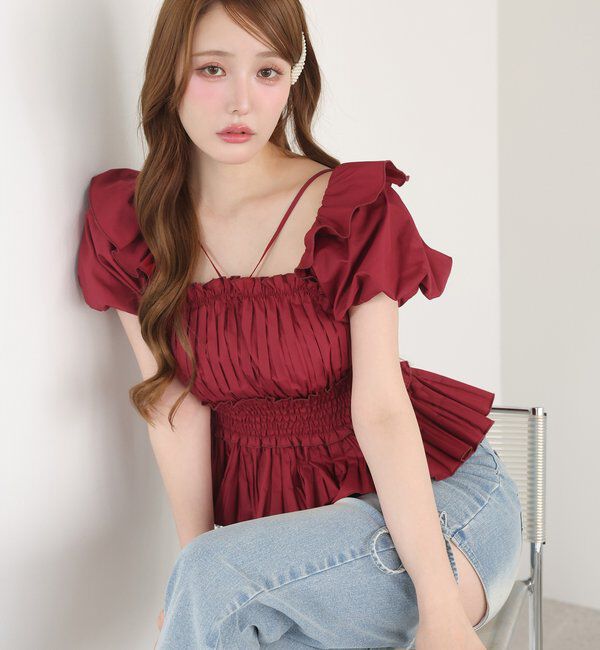  「プリーツシャーリングブラウス」|シャツ・ブラウス|