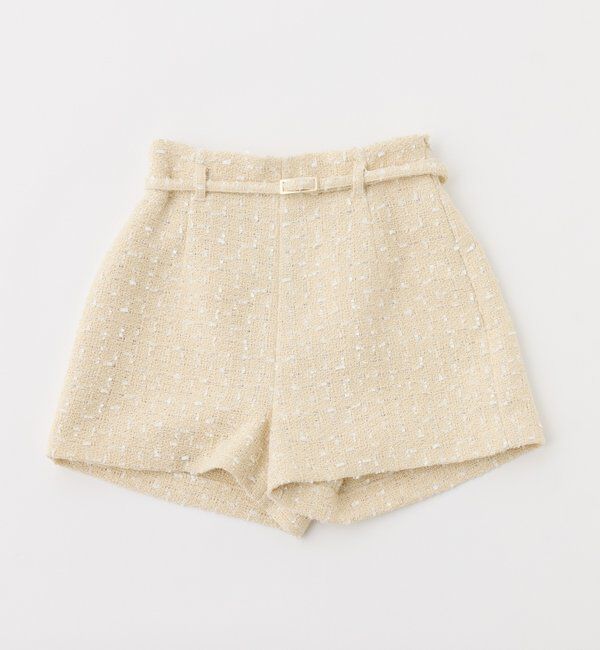  「ベルト付きツイードショートパンツ【セットアップ可能】」|その他|