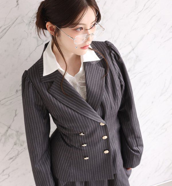  「【premiumorder】後ろレースアップテーラードジャケット/SM展開」|テーラードジャケット|