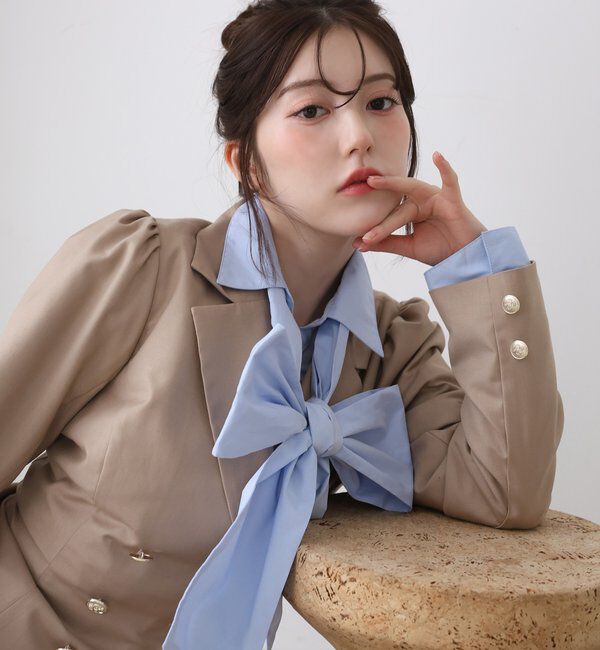  「【premiumorder】後ろレースアップテーラードジャケット/SM展開」|テーラードジャケット|