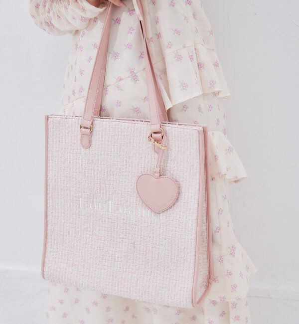  「【LouLoumei】ハートチャーム付きトートバッグ/自立可能/WEB限定」|ショルダー・メッセンジャー|