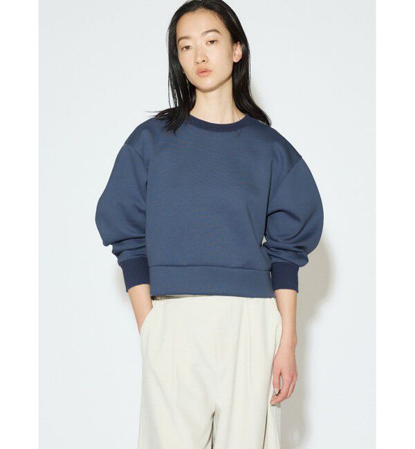 MIDIUMISOLID「MIDIUMISOLID for Ladies カーブスリーブダブルニットプルオーバー」|Tシャツ・カットソー|